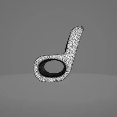Malla del mueble refinada en Blender, vista 3