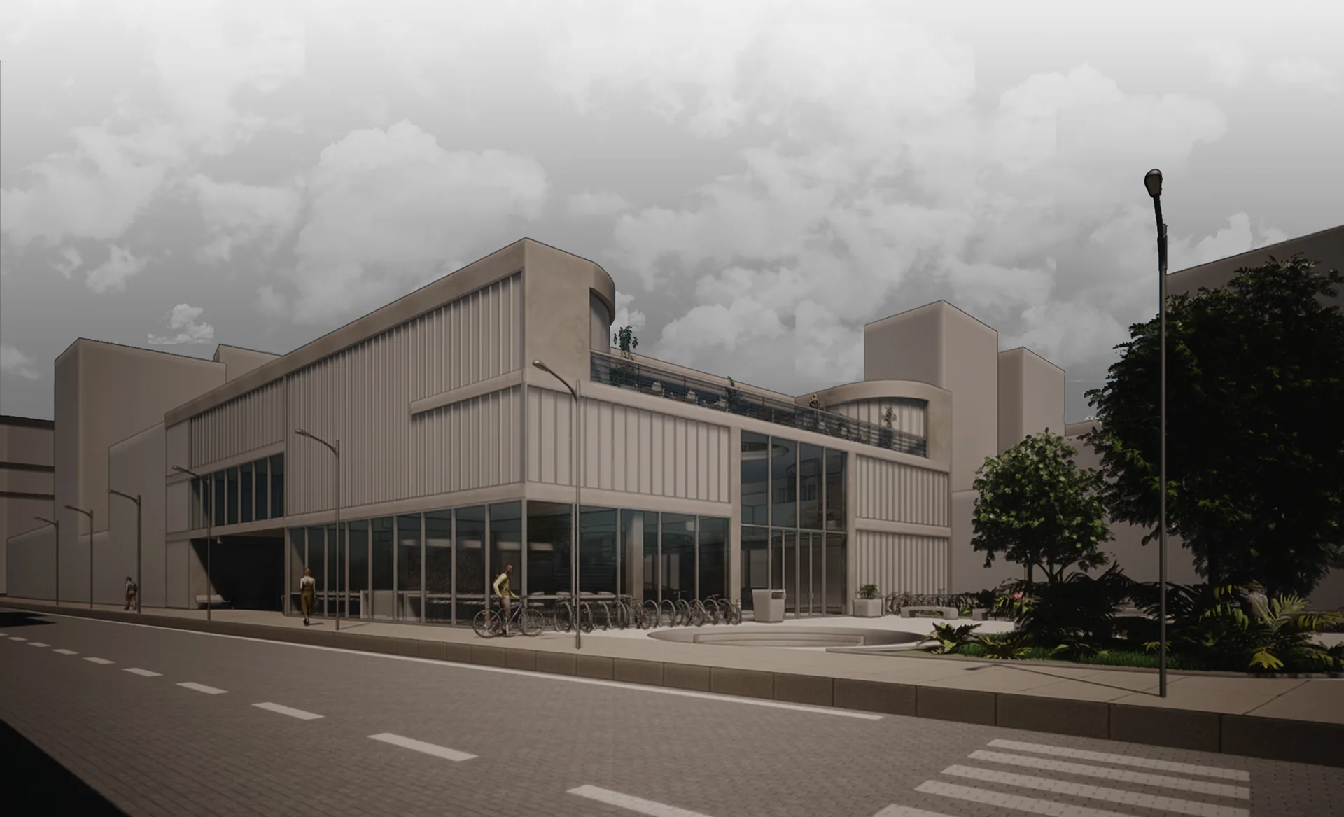 Render exterior en esquina
